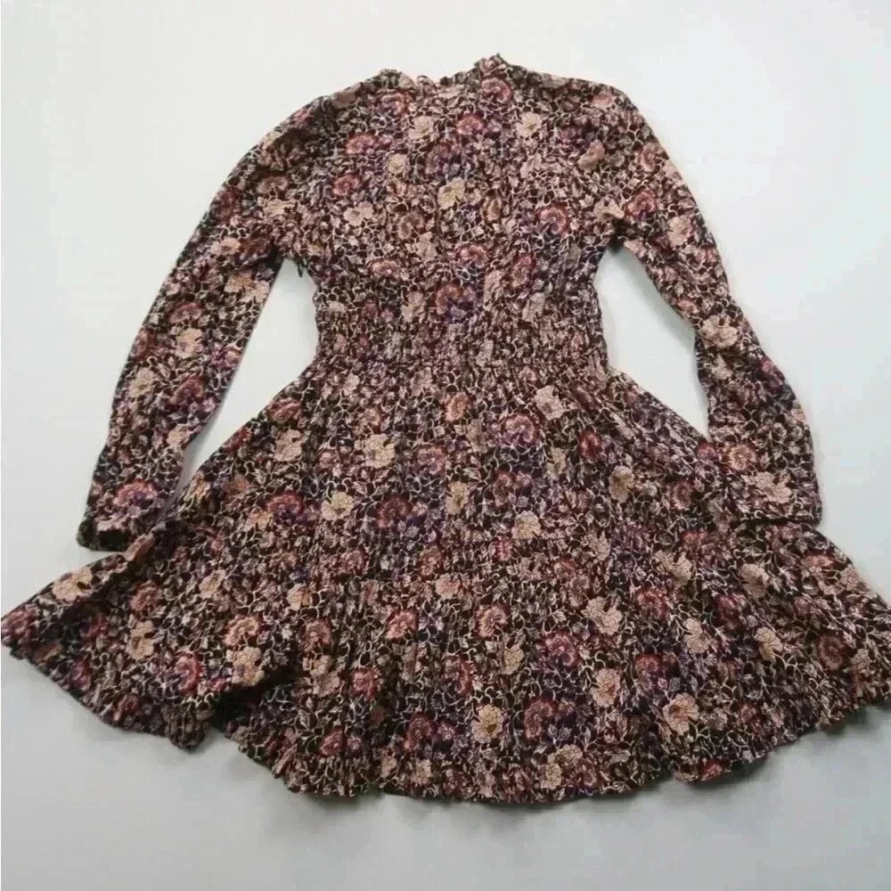 NWOT Ulla Johnson Navy Blue Liv Knee Length Dress in Midnight Floral Size 2 - Picture 15 of 16